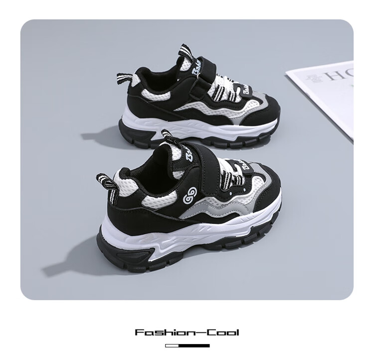 Babaya Children's Sports Shoes, Spring Girls' Sneakers, Big Kids' Parent-Child Shoes, Classic Style Boys' Running Shoes, Checkered Black, Size 30 6