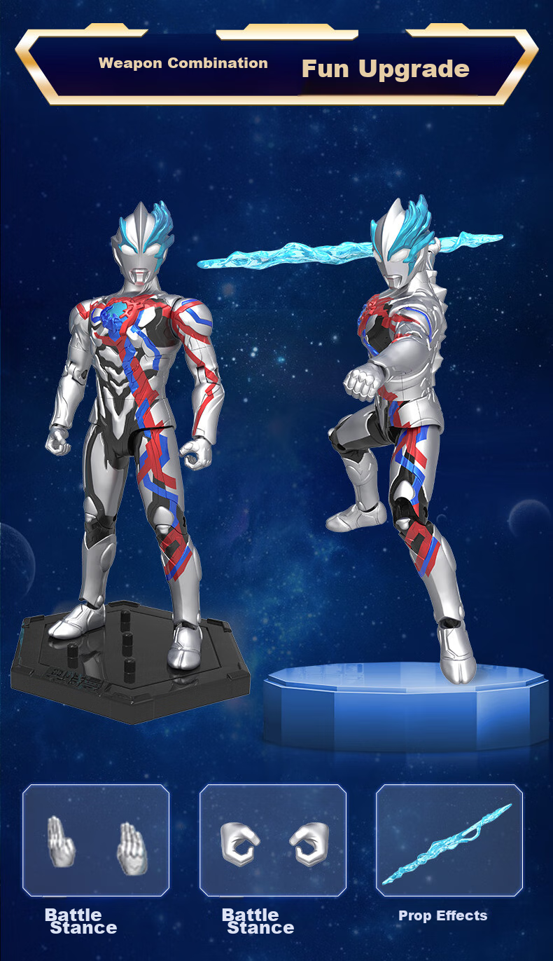 LDCX Dijasailo Blaze Ultraman Action Figure Set Gift Box Toy for Boys Children's Birthday New Year Christmas Gift 5