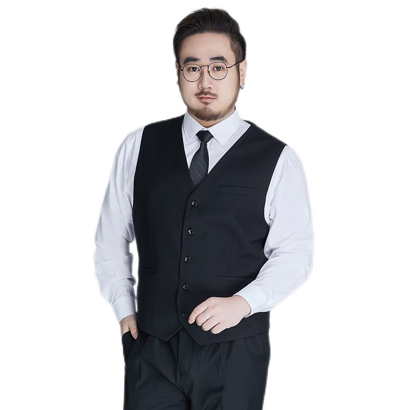 Ayoupang Casual Professional Plus Size Vest for Men, Business Formal Waistcoat, Wedding Groomsman Workwear, Interview Sleeveless Jacket Vest Top