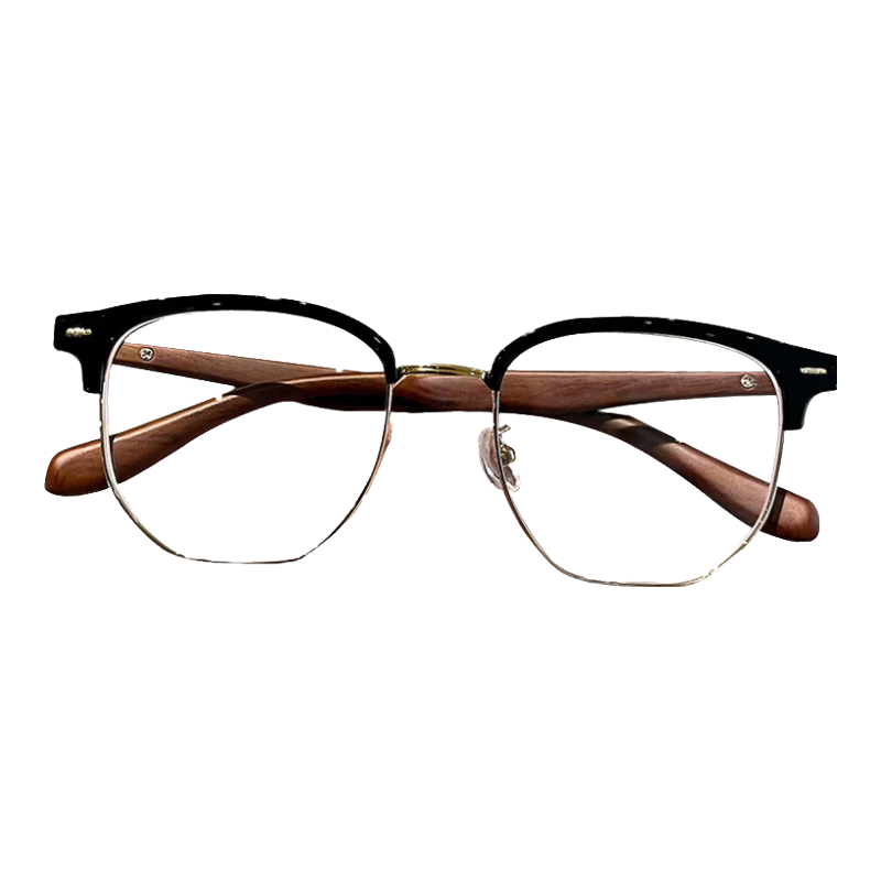 Boshide Blue Light Blocking Glasses, Anti-Radiation Glasses, Bare Face Women's Myopia Glasses Goggles for Men, Black And Gold Color, 300 Degrees