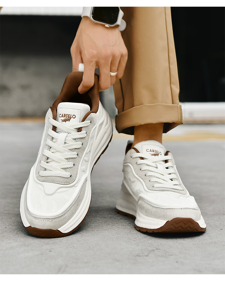CARTELO Men's New Shoes for Summer And Autumn, Versatile Casual Sports Running Travel Hiking Retro Soft Thick-Soled Dad Shoes 34