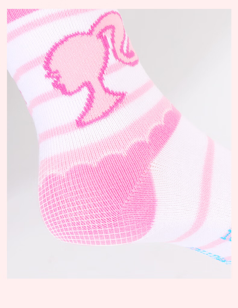 Barbie Children's Socks, Girls' Cotton Socks for Spring And Autumn, Short Socks, Mid-Calf Socks for Girls, Socks for Older Children And Students, 5 Pairs Set 8
