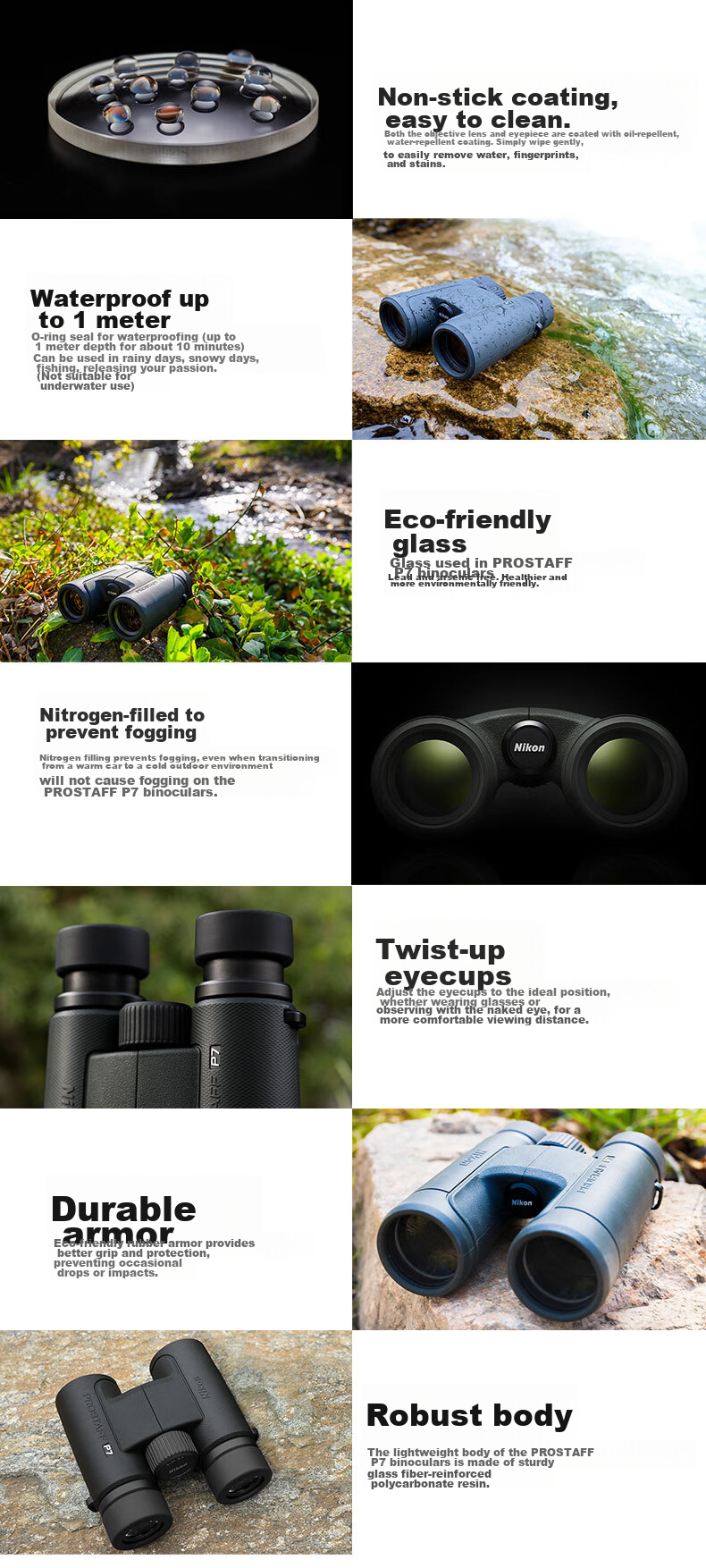 Nikon Binoculars Zunwang Prostaff P7, 8X42, Outdoor Portable, for Phone Viewing, Concert Watching, And Bee-Hunting 2