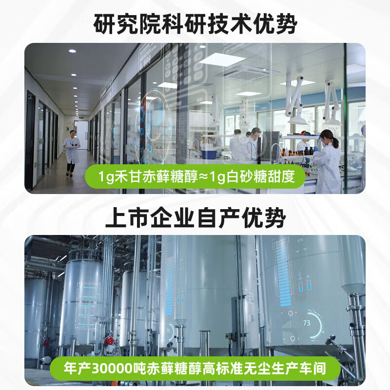 禾甘零卡糖赤藓糖醇320g 0卡糖代糖 咖啡伴侣烘焙调味 代白砂糖木糖醇