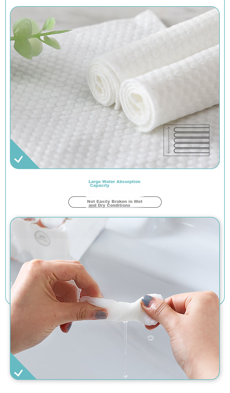 Grace Disposable Face Towels for Business Trips And Travel, Thickened Wet And Dry Dual-Use Facial Cleanser, 20*20cm Pearl Pattern, 80 Sheets*6 Packs 5