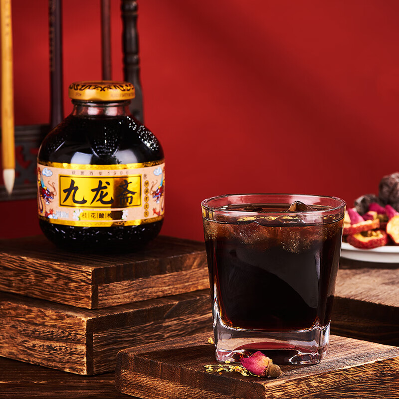 九龙斋老北京酸梅汤果蔬汁 300ml*12瓶 玻璃瓶整箱装饮料 北京老字号