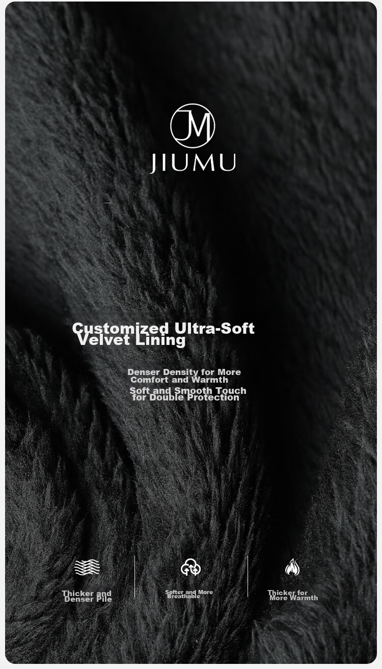 JIUMU Wool Thermal Gloves for Men, Winter Thickened Fleece-Lined Windproof Cold-Resistant Touchscreen Compatible Gloves 8