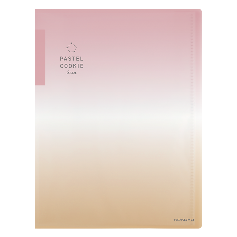 KOKUYO A3 Document Folder with Folding Design, Pastel Cookie Sky Clear Student Exam Paper Folder, Sunset Red Orange 20 Pockets Inner Pages, 1 Piece WSG-CBVW28RY
