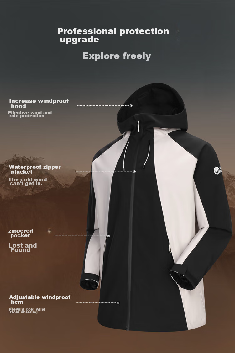CAMEL Single-Layer Windproof And Waterproof Jacket for Men And Women, Triple-Protection Mountaineering Coat [Panda Series] A33CATR152 7
