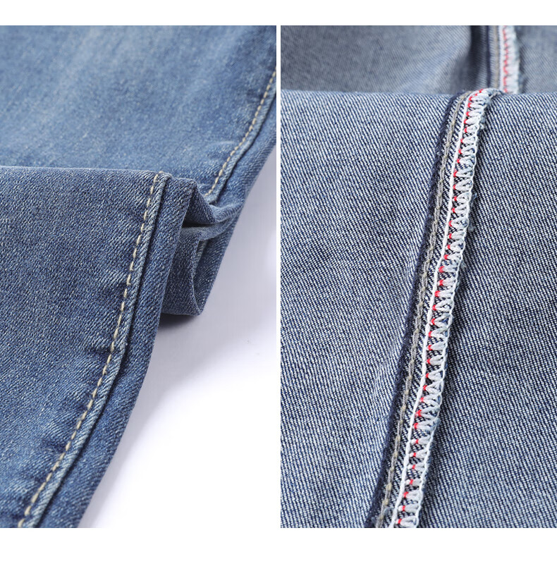LangSha Straight-Leg Jeans for Women, Spring And Autumn Thin Style, High-Waisted Narrow Straight-Leg Pants, Heightening And Slimming Effect, Casual Cigarette-Pipe Women's Trousers 3