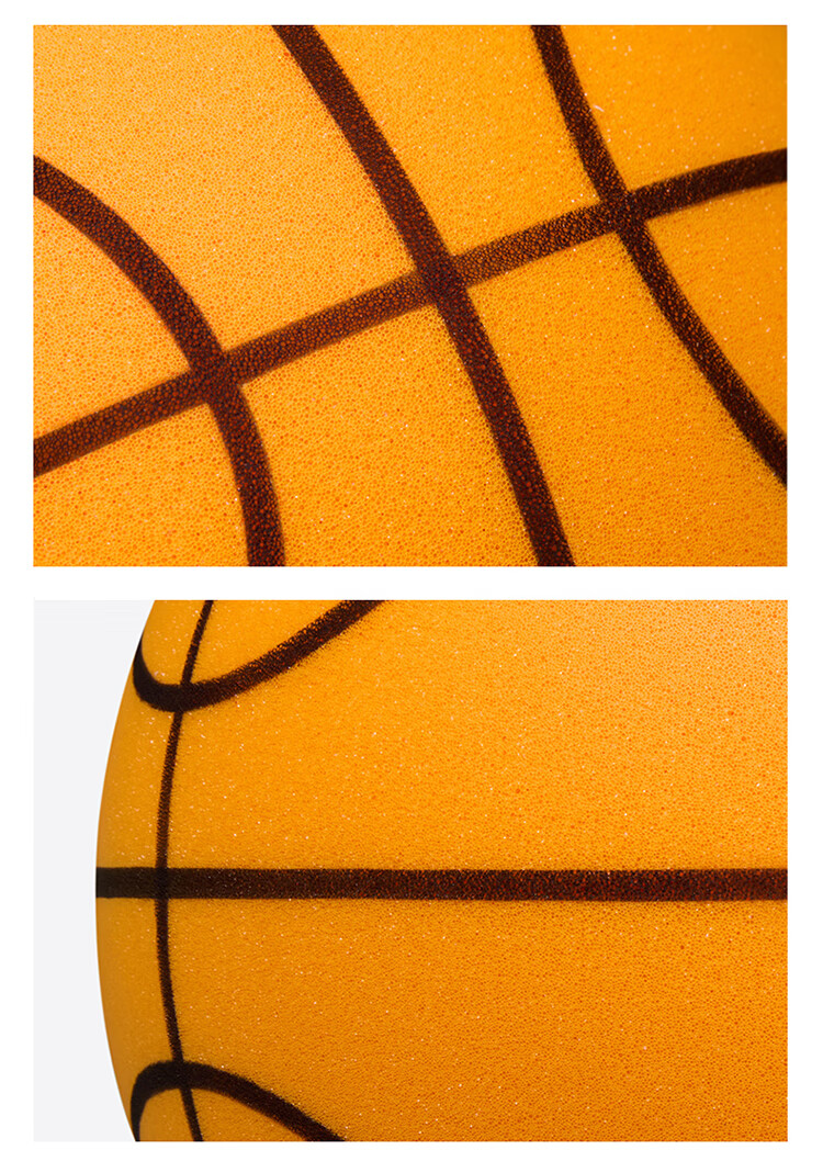 ANTA Silent Basketball, Size 5, Children's Bouncy Ball, Indoor Noiseless Training Toy Ball, Soft Leather Ball, Silent Ball, Orange 10