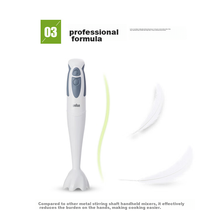BRAUN Baby Food Processor MQ3035, Handheld Blender, Home Use Baby Food Maker, Multifunctional Mixing Stick 8
