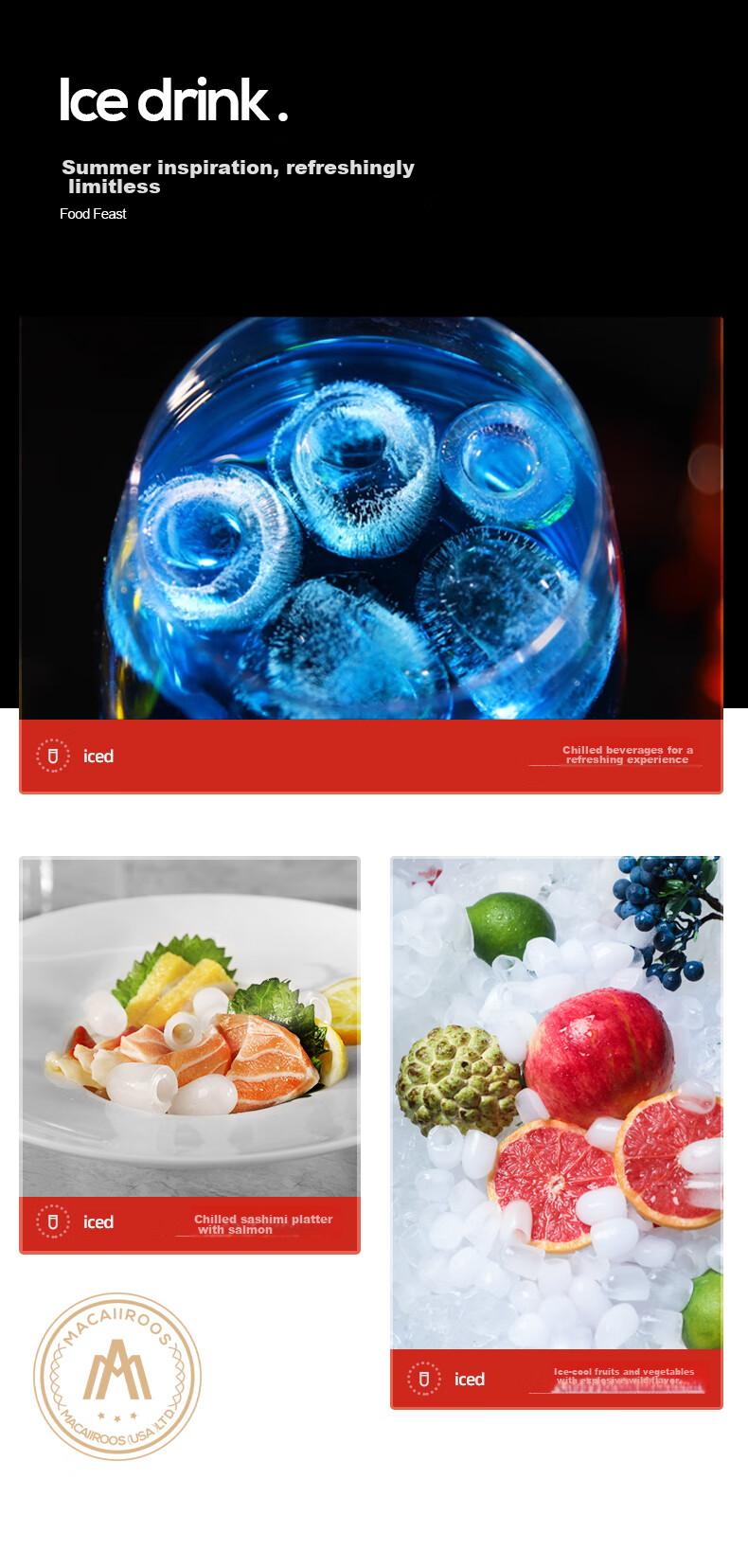 Macaiiroos Ice Maker, Home Mini Automatic Bullet Ice Machine for Dormitory, Smoothie, Cocktail, Milk Tea Shop, Street Vending, Ice Bar, Round Ice Cube Maker 12