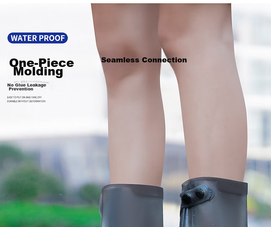 BWNK Waterproof Shoe Covers for Adults, Thickened Non-Slip Wear-Resistant Silicone-Like Rain Boots, Brown, Size L 10