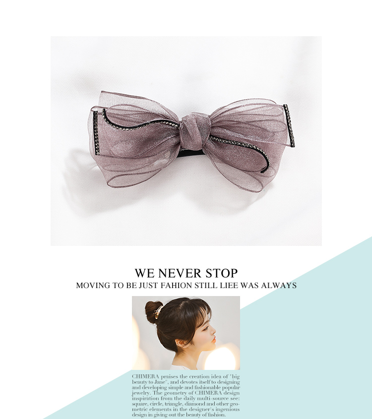 CHIMERA Korean Organza Bow Hair Clip, Ponytail Barrette, Half-Up Hairpin, Hair Accessory for Women, Mid-Autumn Festival Gift 1