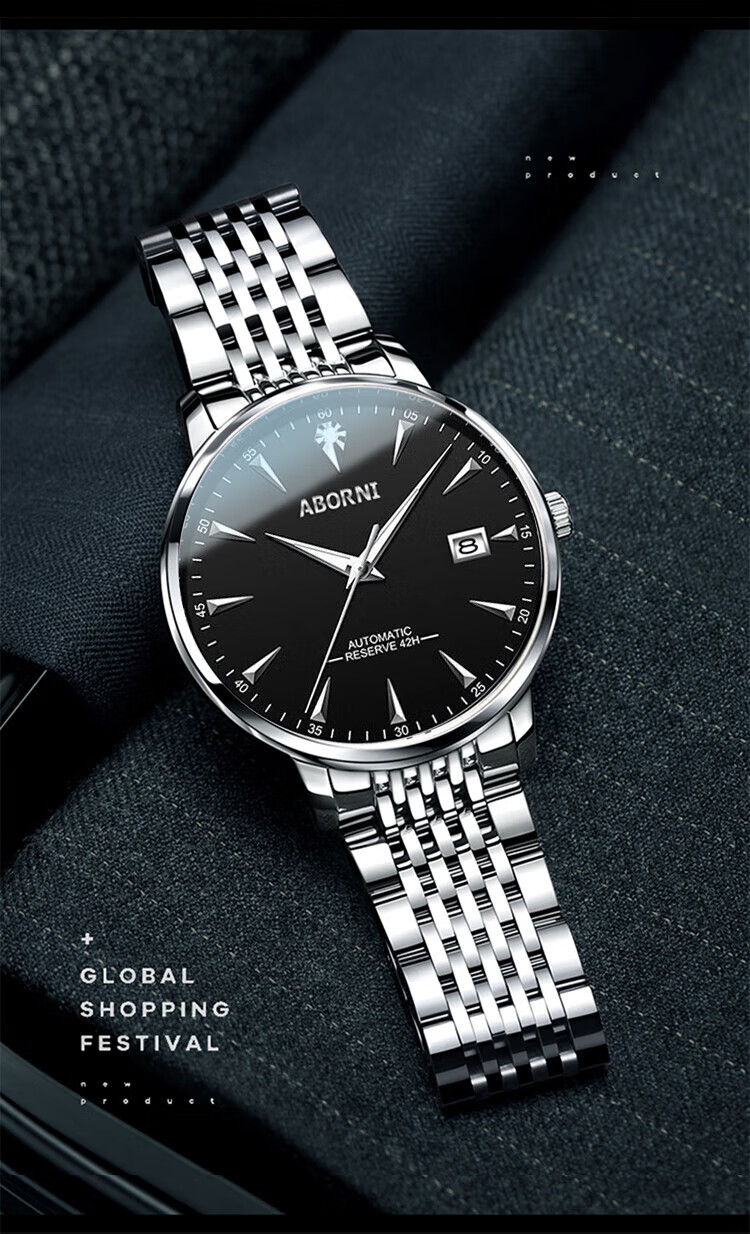 ABORNI Quartz Watch for Men, Mechanical Feel, Business Casual, Fashionable Chinese Watch, New Year's Gift for Boyfriend Or Husband 10