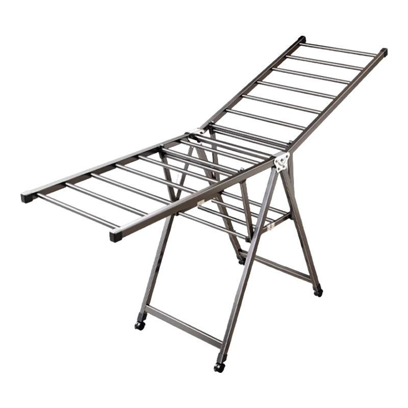 Huakaizhixing Clothes Drying Rack, Floor-Standing Clothes Rack, Foldable Hanger, Indoor Drying Pole, Balcony Quilt Hanger YJ79, Double-Layer 1.8 Meters