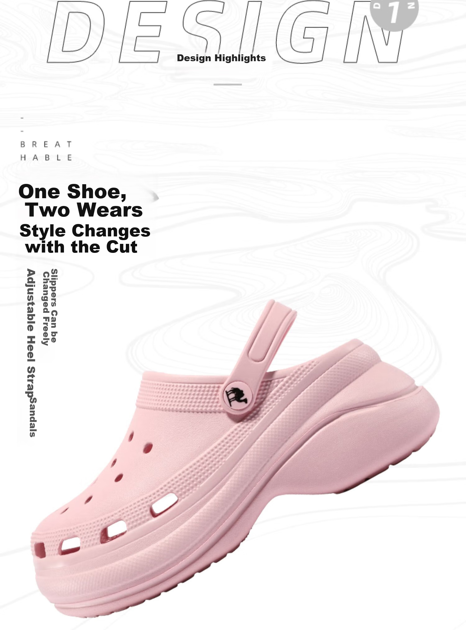 CAMEL Women's Perforated Shoes, New Summer Casual Fashion Outdoor Thick-Soled Non-Slip Closed-Toe Sandals And Slippers for Women, 0632 11