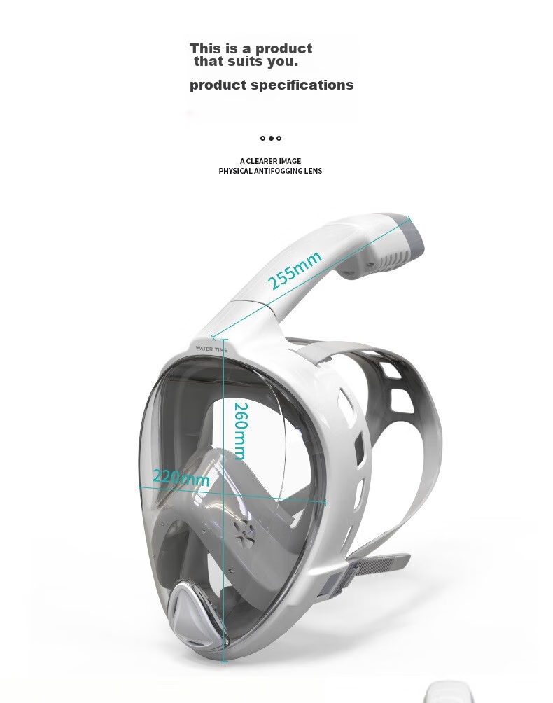 WATERTIME / Shuichuan Diving Mask, Full Dry Snorkel Tube, Swimming And Diving Equipment for Children And Adults 11
