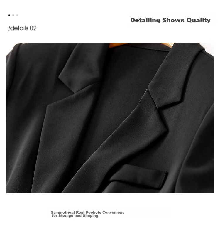 Sentubila Three-Dimensional Draping Summer Casual Short-Sleeve Blazer for Women, Elegant Office Suit Jacket, Black, S 6
