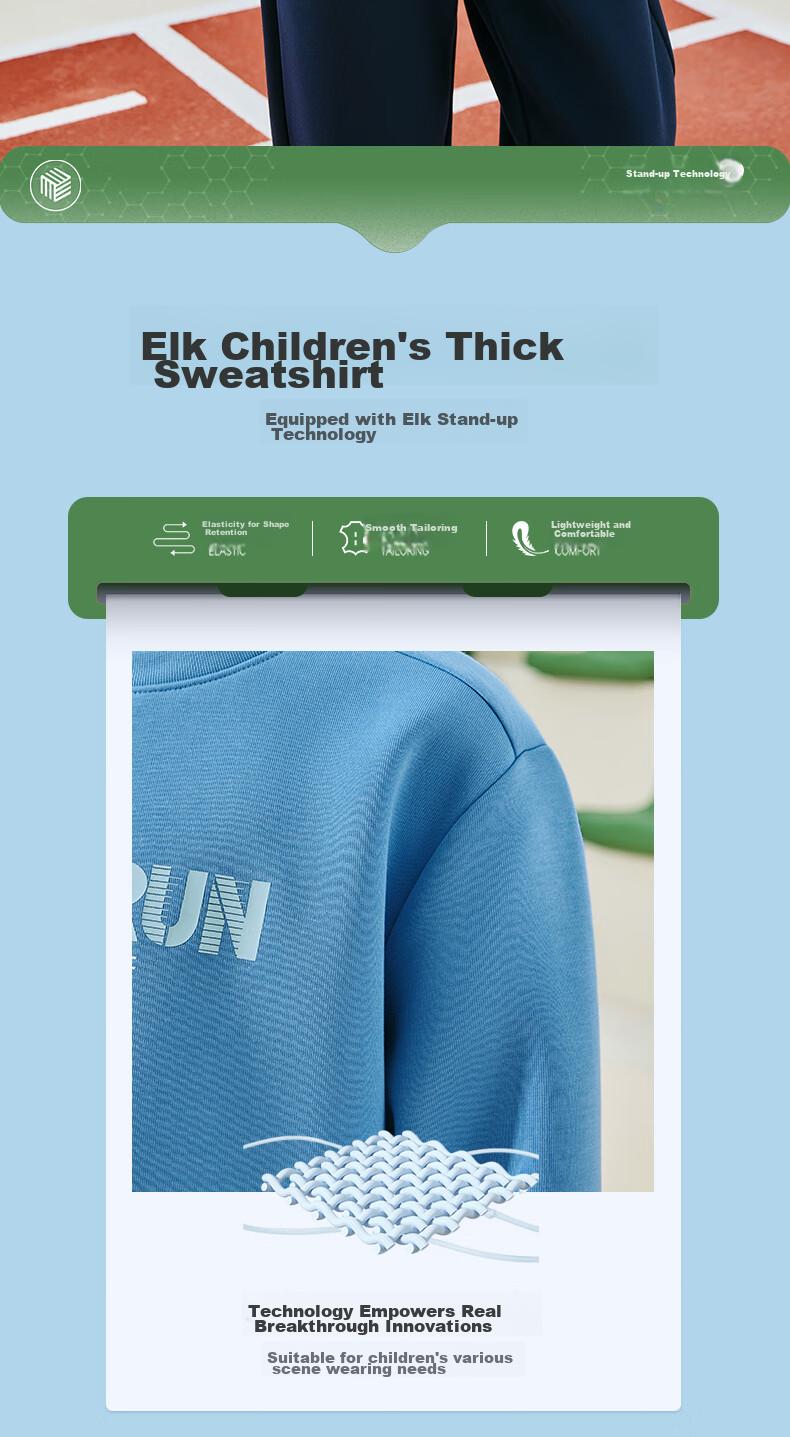 ERKE Children's Unisex Long T-Shirt, Kids' New Autumn 2024 Casual Hoodie, Black, Size 170 2
