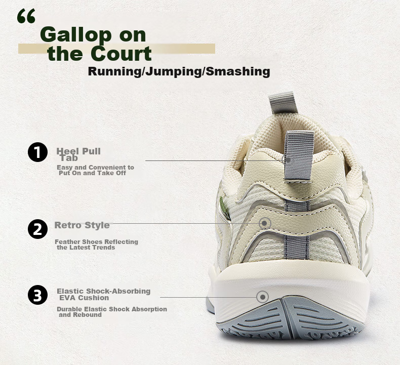 KAWASAKI Badminton Shoes Retro Men's Women's Non-Slip Wear-Resistant Professional Sports Shoes A3308 Chuan Stone Gray 39 8