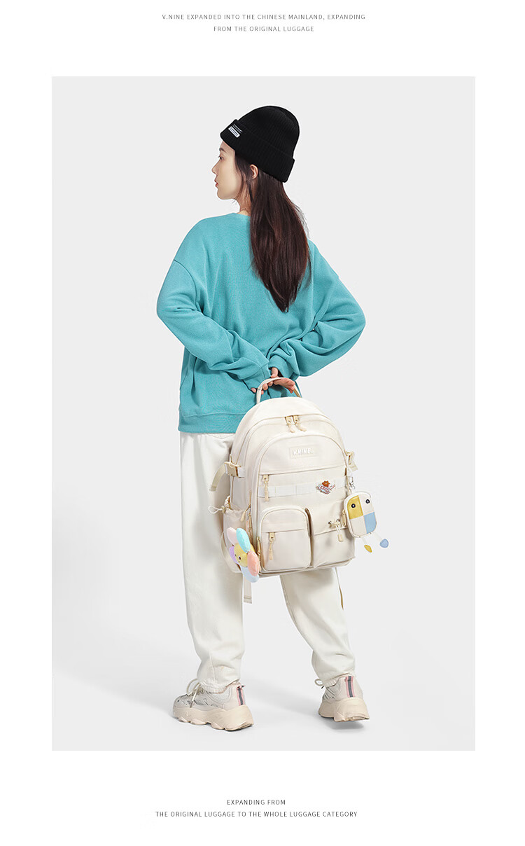 V.NINE Backpack for Middle And High School Students, Unisex Laptop Bag 14/15.6 Inch, College Student Travel Backpack 16