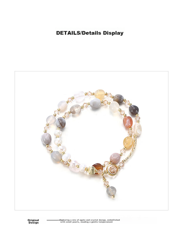 Clect Double-Layer Crystal Bracelet for Women, Versatile Design Beaded Bracelet, Fresh Jewelry, Birthday Gift for Girlfriend 8