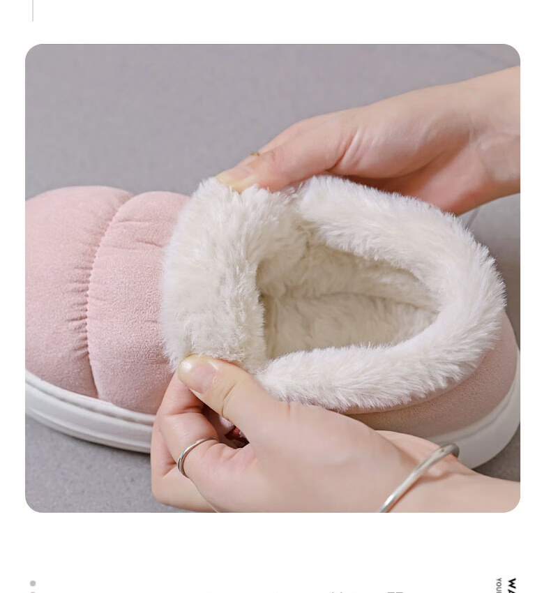 Huili Cotton Slippers with Cotton Lining, Warm And Thick, Suitable for Indoor And Outdoor Wear, Non-Slip, HL0795, Pink, Size 38-39 10