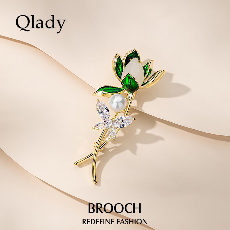 Qlady Orchid Brooch, High-End Women's Elegant Corsage, Anti-Exposure Pin, Scarf Buckle, Suit Accessory, Birthday And Mid-Autumn Festival Gift