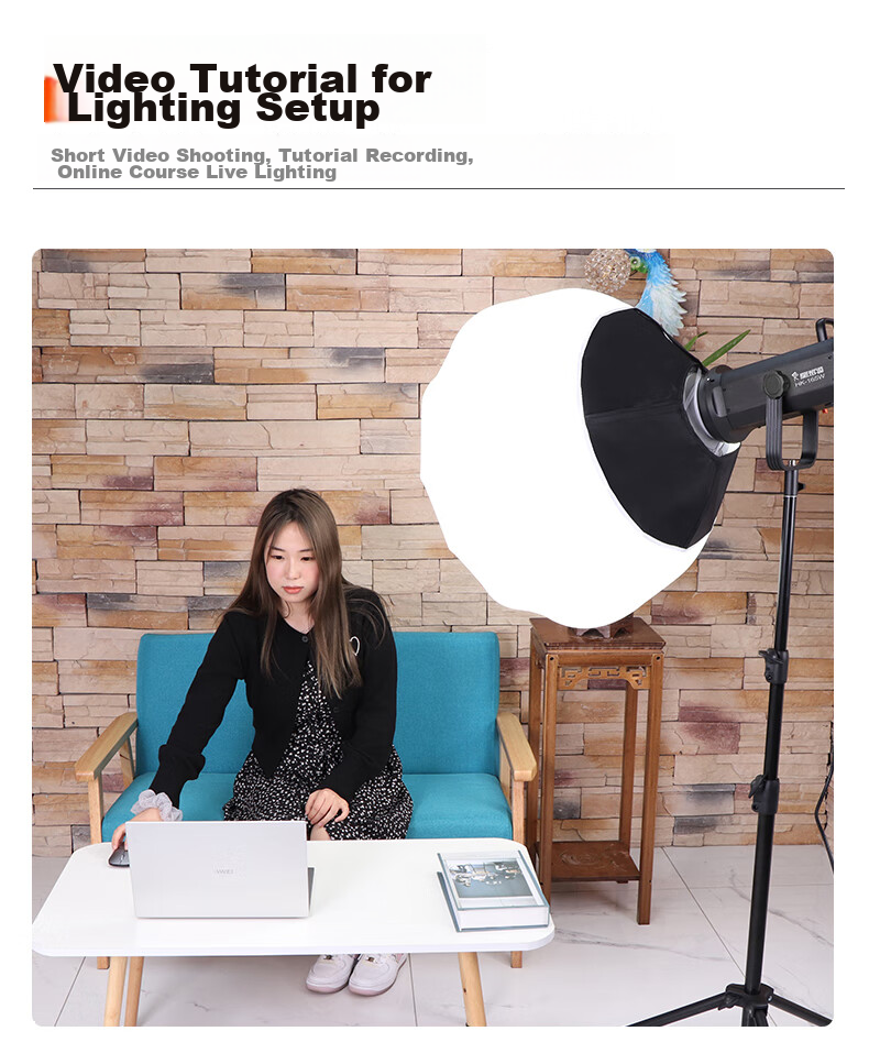 Hakutatz LG-300W Deep Softbox Kit, Live Streaming Fill Light, Professional Photography Lighting, Soft Sunlight Lamp, Continuous Light, Children's Portrait Photography, Video Portrait, Streamer Clothing Light Box Equipment 22