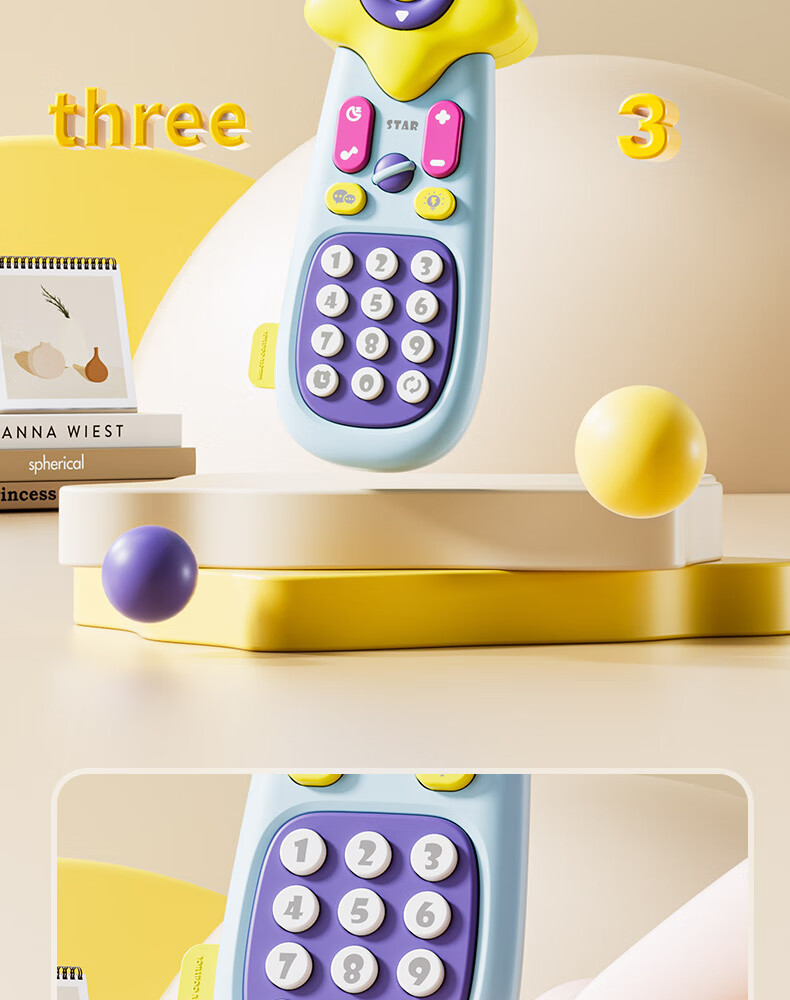 Dimoarch Simulated Remote Control Toy Phone for Babies, Early Education Musical Learning Device for Toddlers, Birthday Gift for Boys And Girls, Brow 6