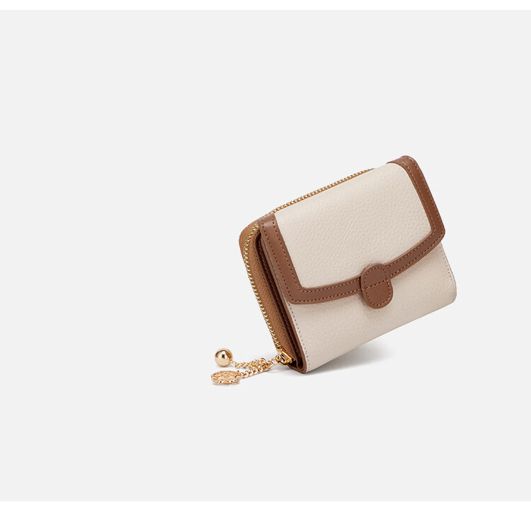 Kouyi Women's Short Wallet Genuine Leather Mini Fashion Coin Purse Student Birthday Gift for Girlfriend Wife 23