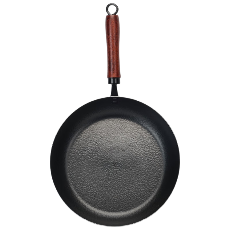 Yantiejiang Non-Coated Iron Wok Pan for Home Use, Suitable for Grilling Meat, Steak, And Frying Eggs, Traditional Style, 28cm