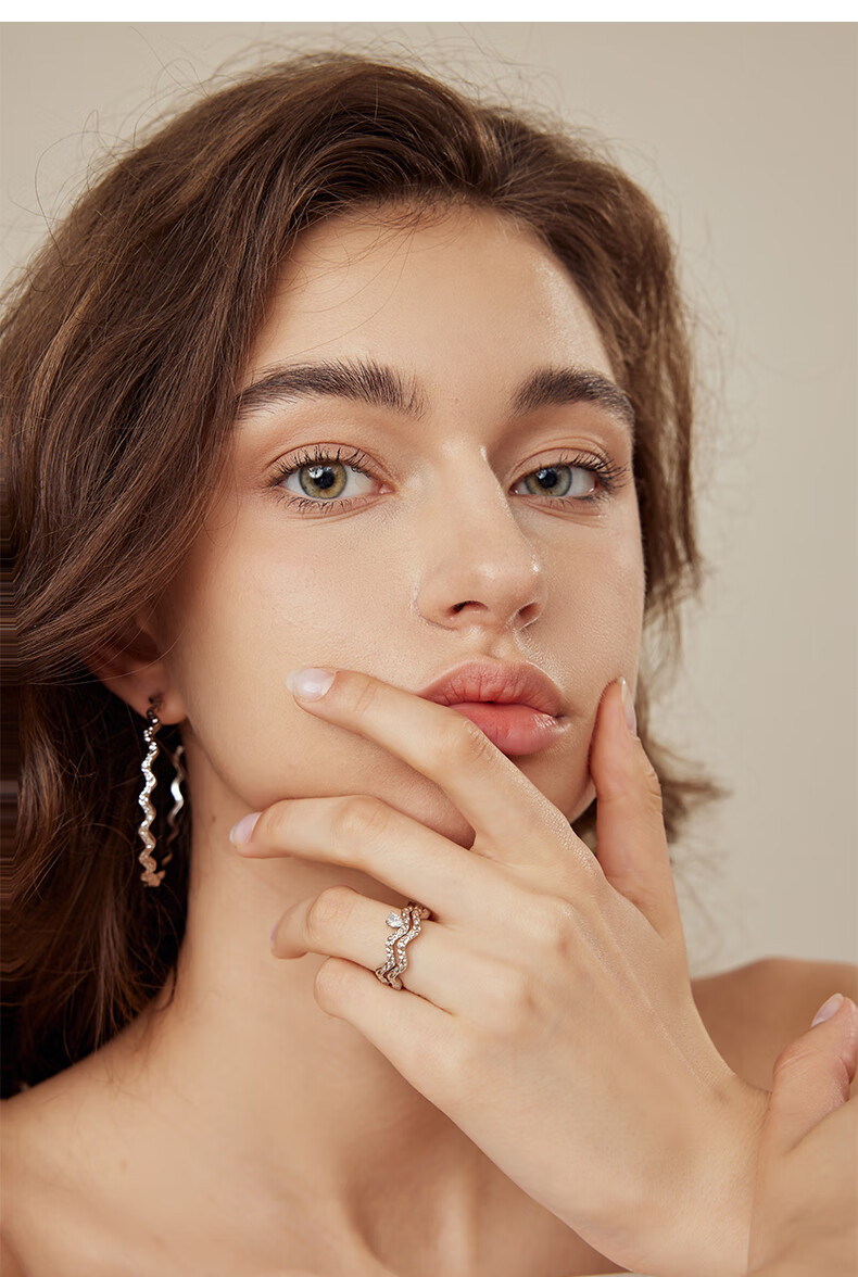 Arsis Qingjing Wave Light Ring Set for Women, Original Design, Open Ring Finger Ring, Versatile Birthday Gift for Girlfriend 7