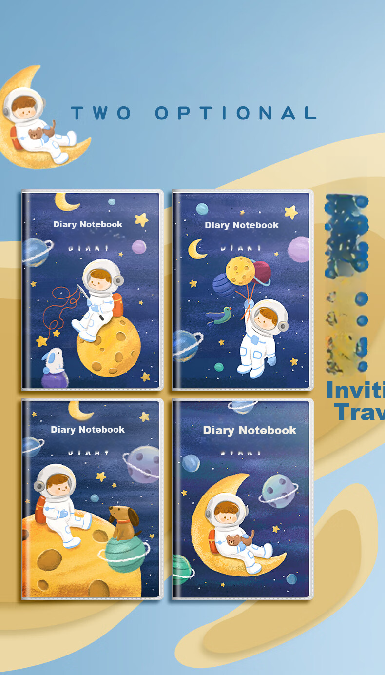 Jinzhi 4 Honda Grid Diary/Space Adventure Elementary School Student Glue-Bound Children's Notebook Writing Book First Grade Second Grade Third Grade Weekly Journal Notebook Elementary School Chinese Language Notebook 2