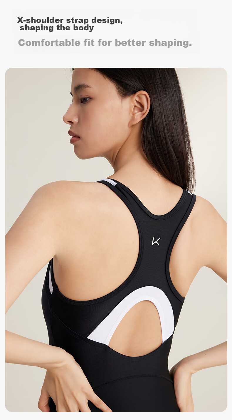 Keep Women's One-Piece Swimsuit, Professional Swimming Costume for Training, 601 Swimwear, Swimming Goggles And Swim Cap Three-Piece Set, Size L 10