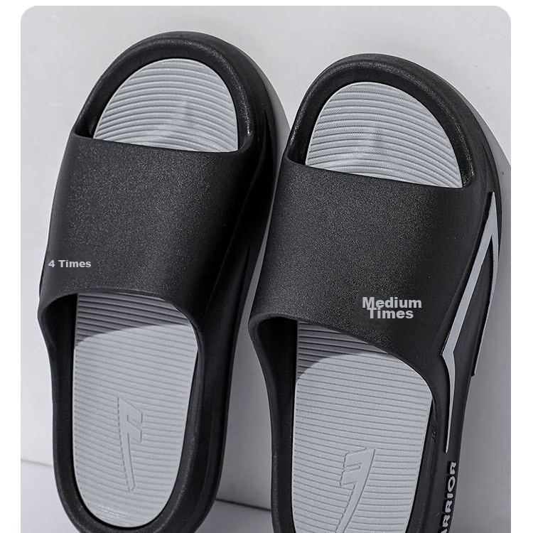 Huili Slippers, Comfortable for Stepping on Poop, Sports Bathroom Indoor Outdoor Wear, Non-Slip Sandals for Men, HL3980 Black And Gray, Size 46-47 20