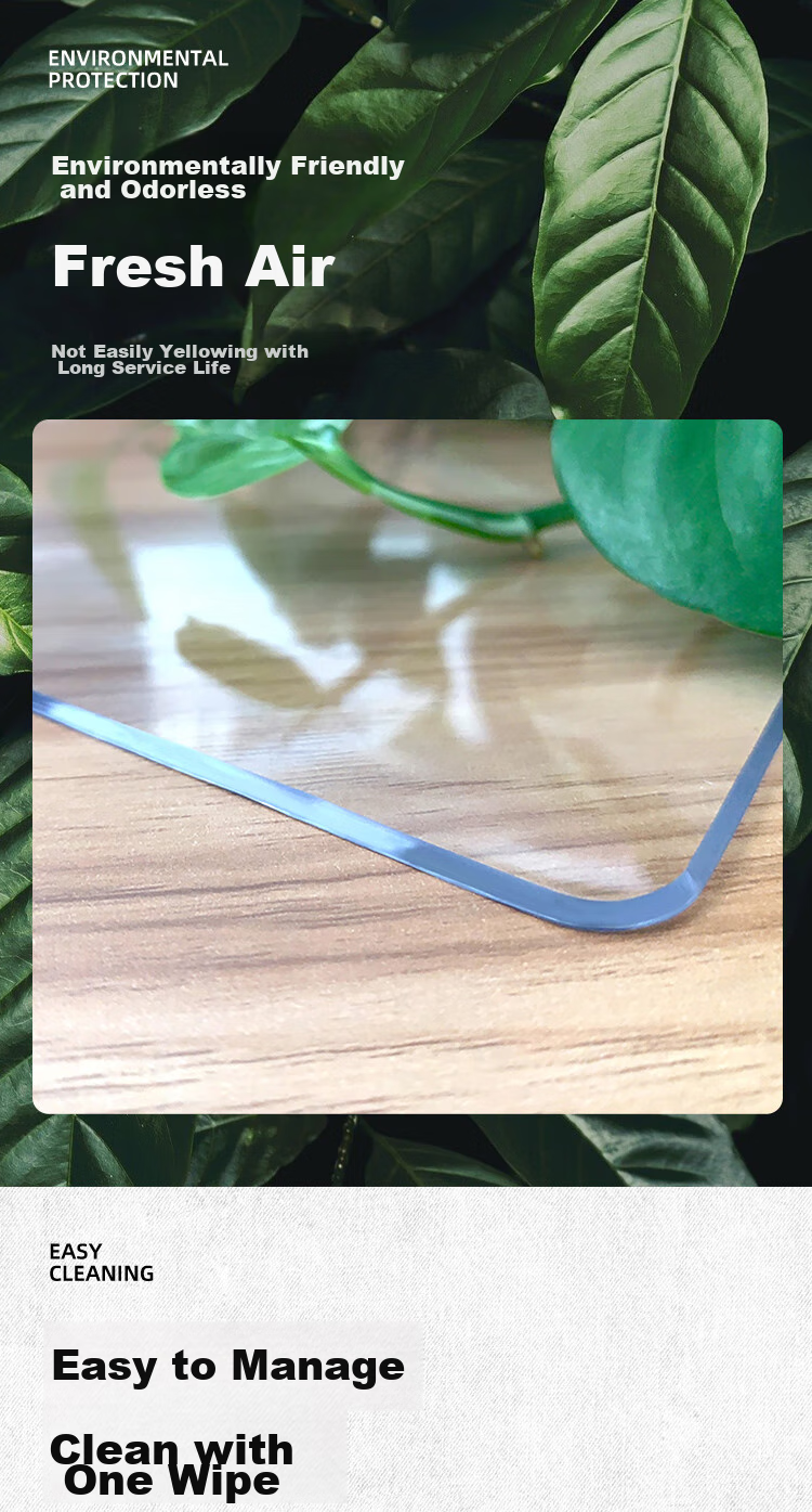 HOUSEWARE Soft Glass Table Mat, Round Waterproof And Oil-Proof Tablecloth, PVC Crystal Plate, 2mm Thick, Diameter 120cm, Frosted 2