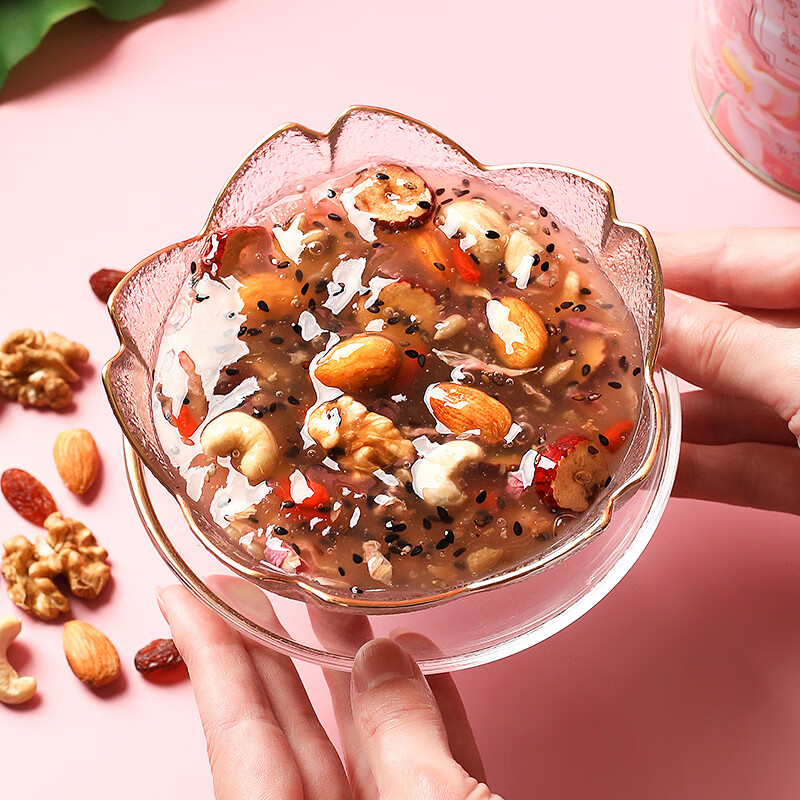 雨子坊 玫瑰坚果藕粉 冲饮谷物营养早餐方便速食冲饮易冲泡500g/罐