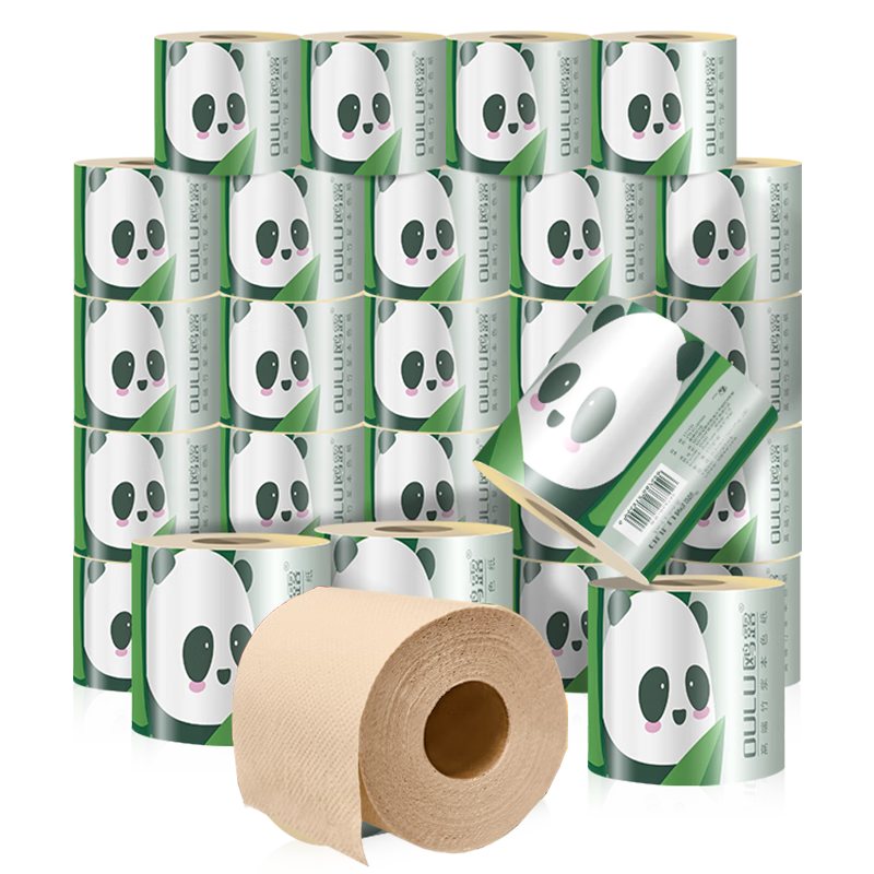OULU Core Roll Toilet Paper, 3-Ply 120g*27 Rolls, Toilet Paper, Natural Color Paper, Virgin Bamboo Pulp, Roll Paper, Whole Box