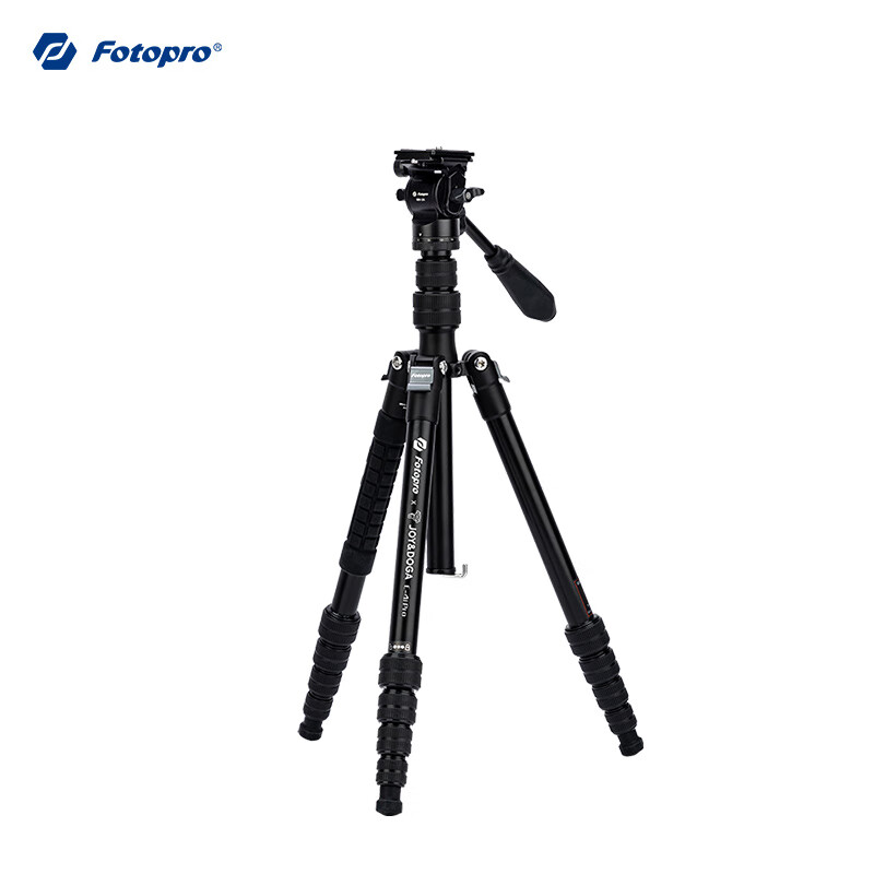 Fotopro E4I PRO+MH-2A Portable Reverse Folding Convertible Monopod Camera Photography Hydraulic Video Gimbal Tripod, Original Carbon Gray