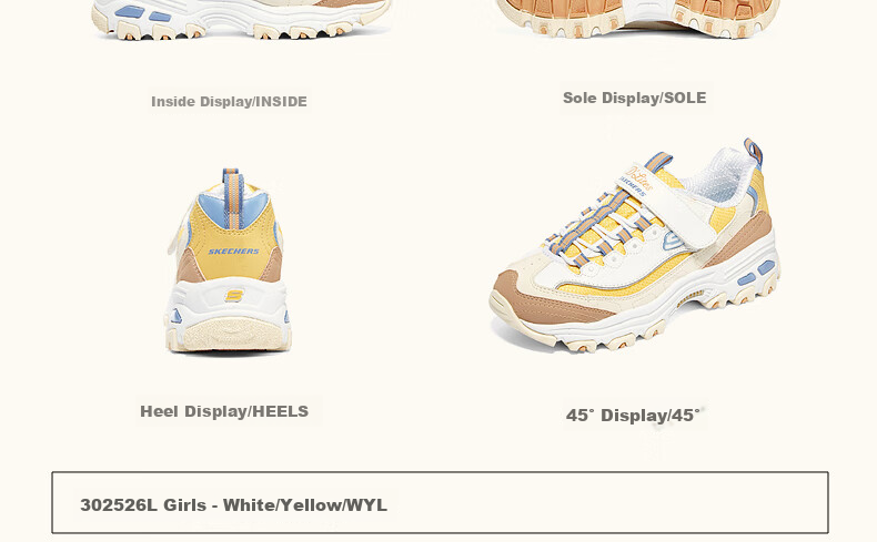 Skechers Kids' Self-Owned Milk Tea Bear Children's Shoes Autumn and Winter Girls' Sports Shoes Big Kids' Running Shoes Panda Shoes 302526L 29