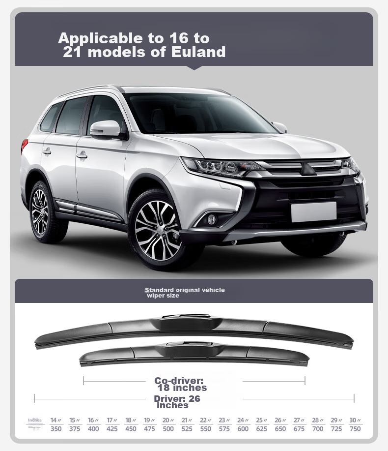 Meisim Mitsubishi Outlander Wiper Blades for 2013-2021 Models, Original Equipment for 2018-19 Outlander Front And Rear Wiper Blades, 26/18 Inches 3