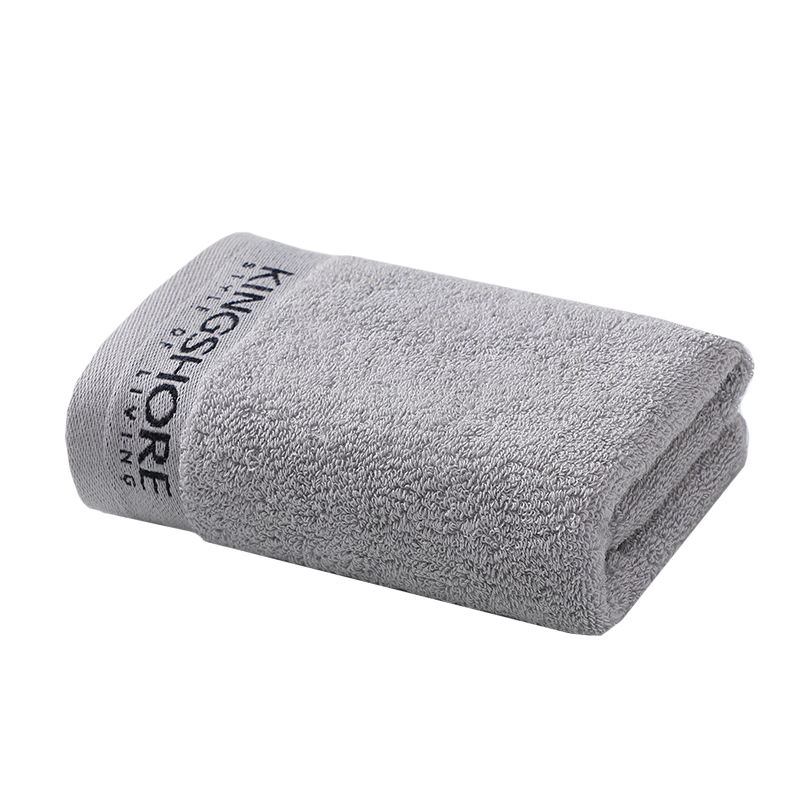 KING SHORE Towel, Pure Cotton Men's Sports Face Towel, Absorbent Solid Color Thickened Face Cloth, Gray, 72*35.5cm, 105g