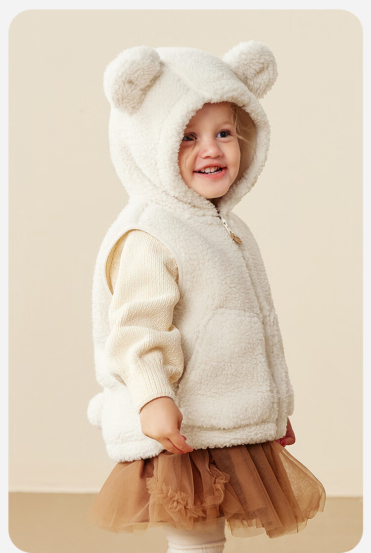 Minibala 【Pure Electric Velvet】Unisex Kids Vest Teddy Bear Baby Sleeveless Jacket 2025 Winter Collaboration 6