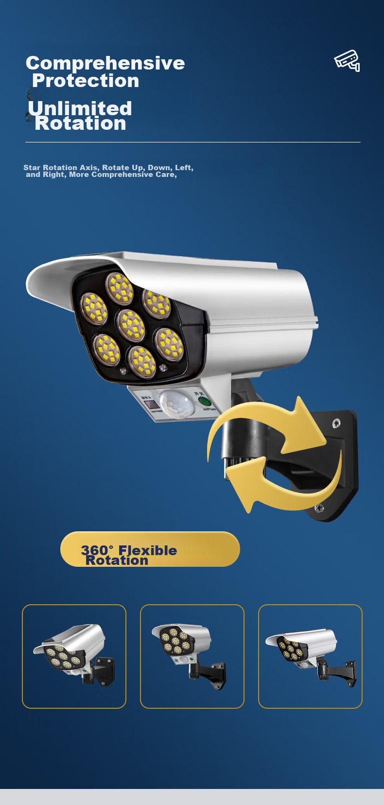 Heart LocK Solar Outdoor Garden Light, Home Artificial Fake Camera Surveillance Light, Outdoor Lighting, Motion Sensor Anti-Theft Light 4