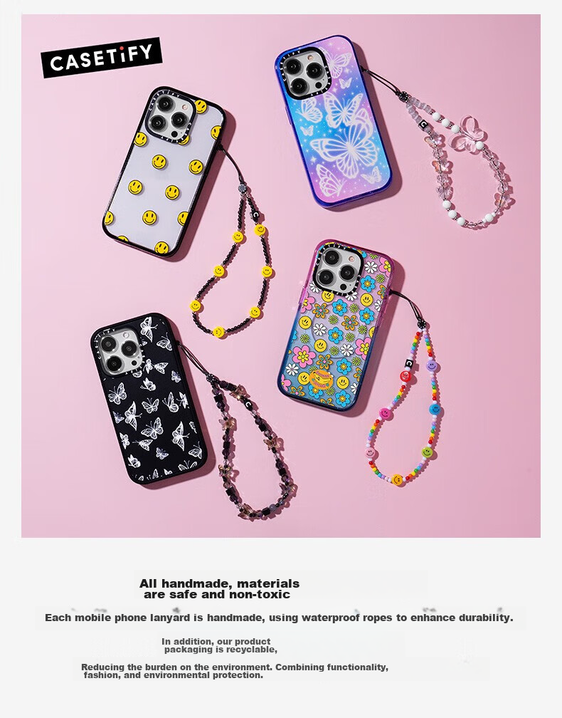 CASETIFY Night Pearl Phone Lanyard, Suitable for All IPhone Series, Portable Phone Lanyard Accessory 2