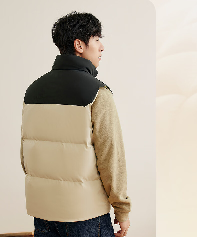 361° Men's Down Vest Autumn Winter New Waterproof Warm Sports Casual Running Stand Collar Jacket 652544401-4 23