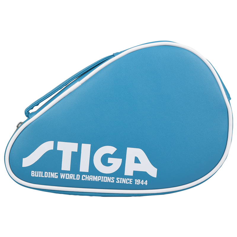 Stiga Leather Table Tennis Racket Case, Gourd-Shaped Paddle Bag, Table Tennis Bag, CP-5C21 Blue